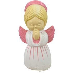 Grand Venture Vintage Angel Blow Mold Pink Easter Angel Christmas 18"